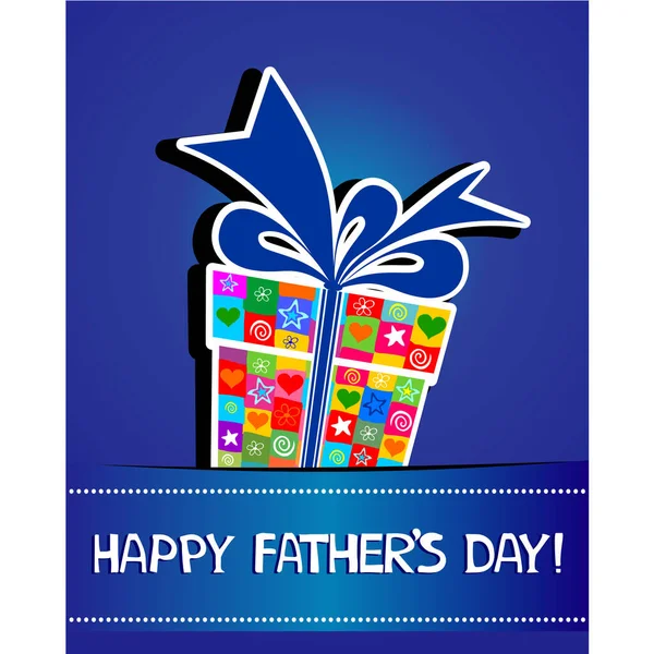 Днем Батька Вітальна Листівка Святкування Синього Фону Подарунковими Коробками Місцем — стоковий вектор