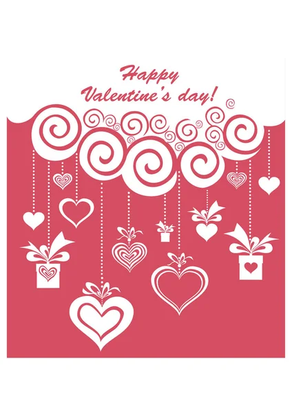 Desain Kartu Valentine Celebration Background Gift Boxes Heart Place Your - Stok Vektor