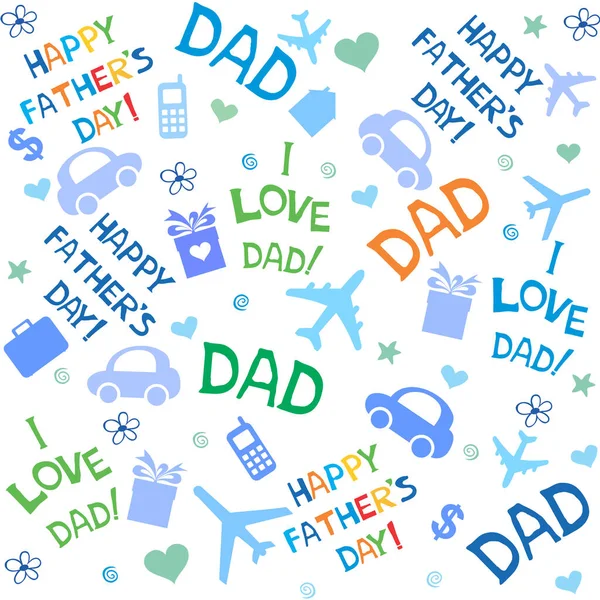 Happy Father Day Seamless Vector Background — Stock Vector