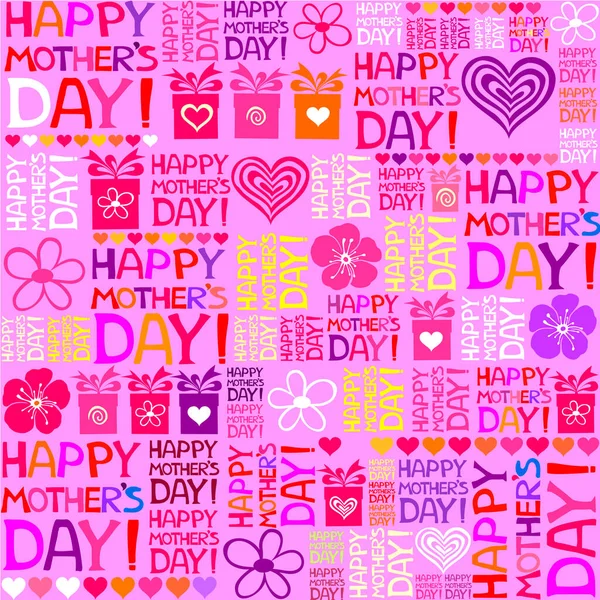 Happy Mother Day Seamless Pattern Vector Illustration — Stock Vector