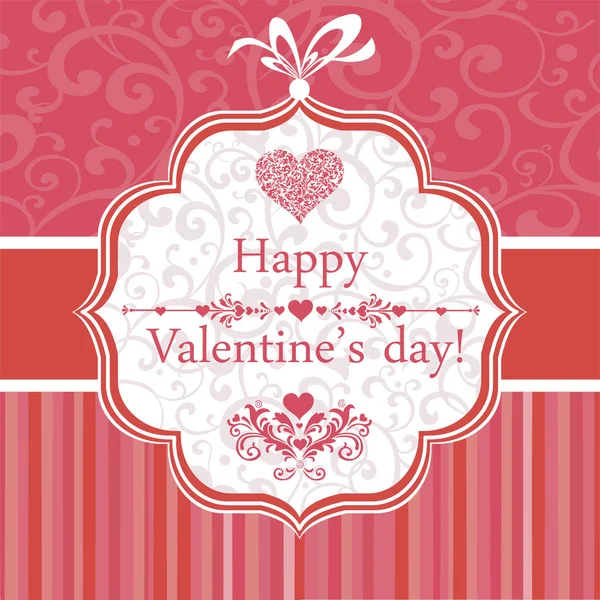 Design Carte Saint Valentin Carte Voeux Sur Fond Rouge Avec — Image vectorielle