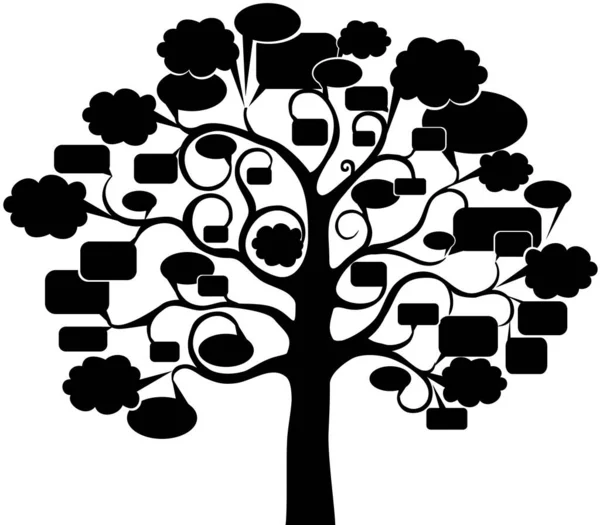 Árvore Com Balão Isolado Fundo Branco Ilustração Vetorial —  Vetores de Stock
