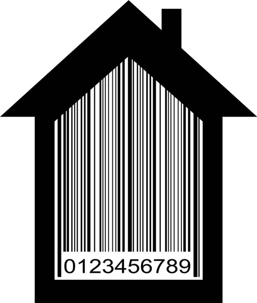 Imagen Código Barras House Ilustración — Vector de stock