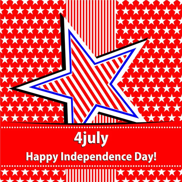 Happy Independence Day Star Card Formato Vettoriale — Vettoriale Stock