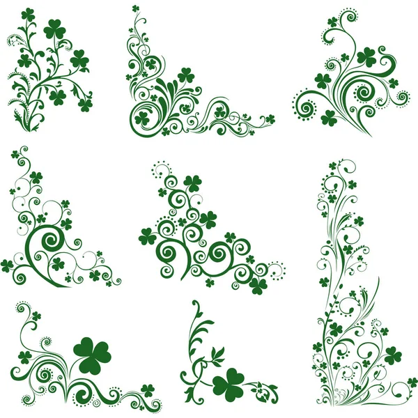 Set Patrick Day Collection Design Elements Isolated White Background Illustration — Stock Vector