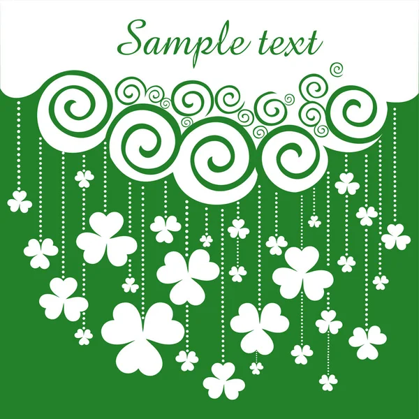 Patrick Day Background Green Colors Celebration Background Clover Place Your — Stock Vector