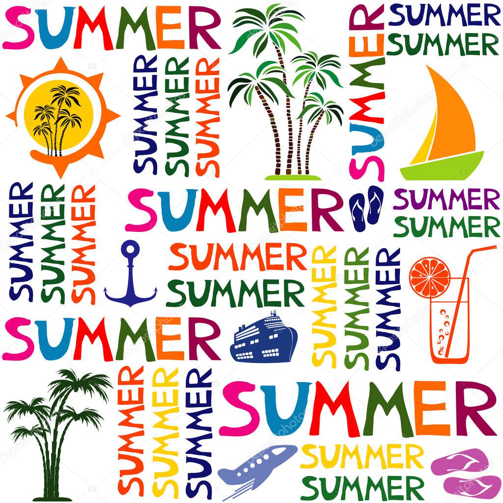 Colorful summer seamless pattern. Vector illustration