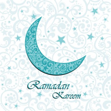 'Ramazan Kareem' tebrik kartı şablonu, vektör illüstrasyonu