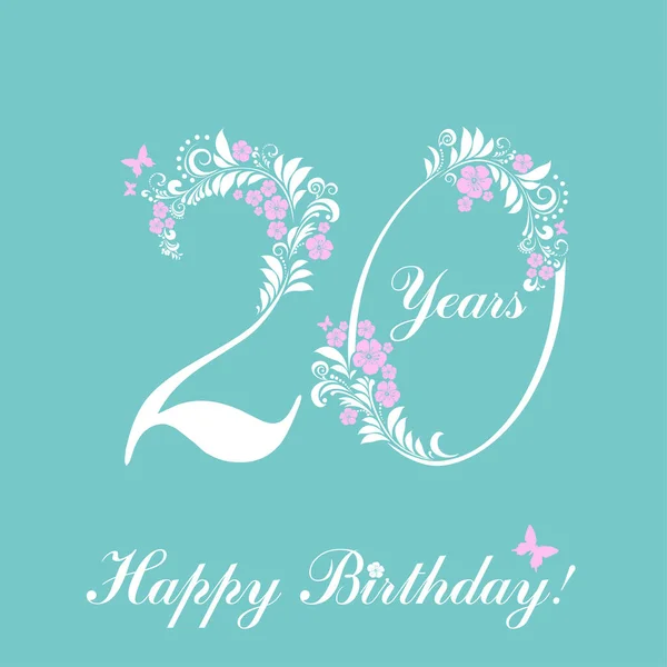 20. yıl dönümü. Doğum günün kutlu olsun. 10 numara ile kutlama arkaplanı ve mesajınız için yer. resimleme