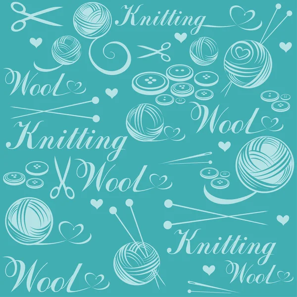 Seamless Background Knitting Thread Vector Illustration — 图库矢量图片