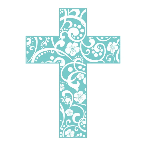 Kruis Geïsoleerd Witte Achtergrond Christelijk Symbool Vector Illustratie — Stockvector