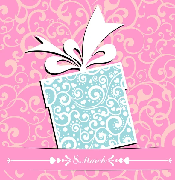 8 Mart. Kadınlar günü tebrik kartı, vektör illüstrasyonu