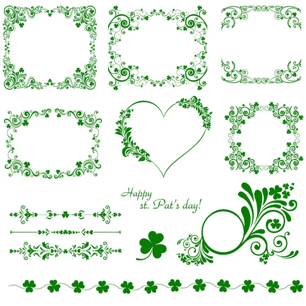 Vintage Patricks Day Frames Vector Illustration — 스톡 벡터