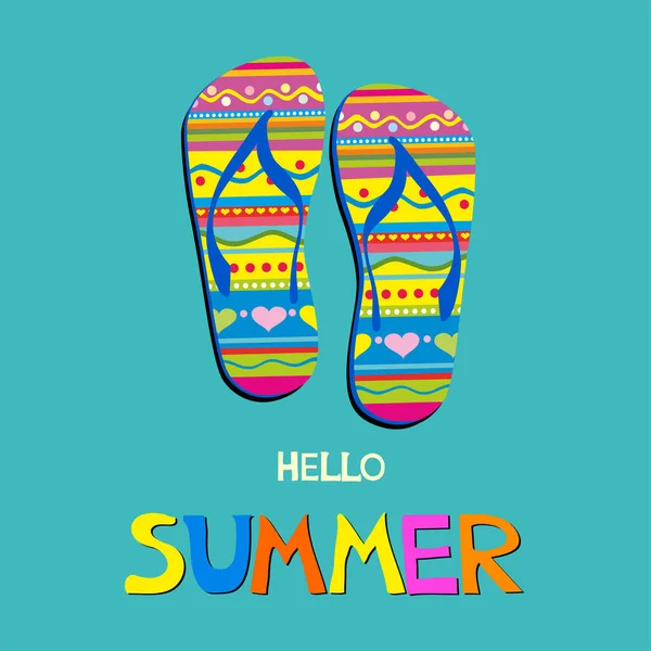 Hello Summer Card Ilustracja Wektora — Wektor stockowy