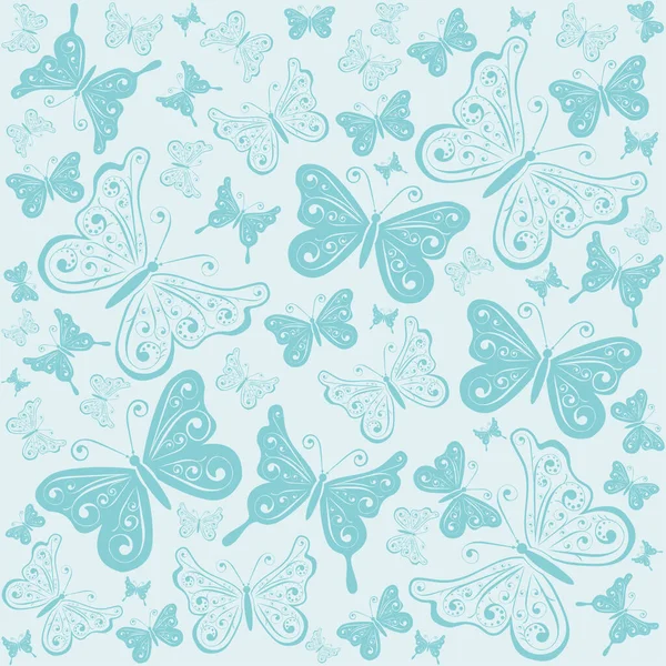 Seamless Pattern Butterflies Vector Illustration — Stock Vector