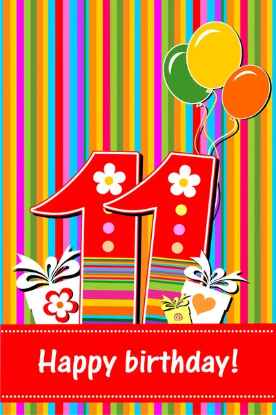 Joyeux Anniversaire Carte Illustration Vectorielle — Image vectorielle