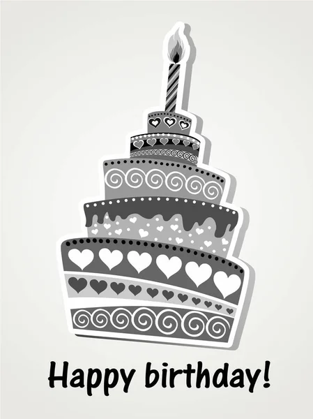 Днем Народження Торт Свічками Векторна Ілюстрація — стоковий вектор