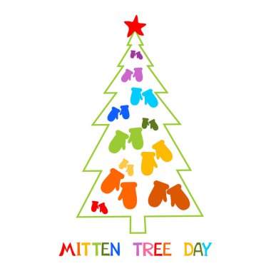 Mitten Tree Day. December 6. illustration