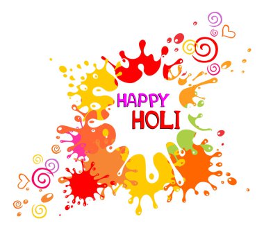 Indian festival Happy Holi celebrations with colors splash. illustration background