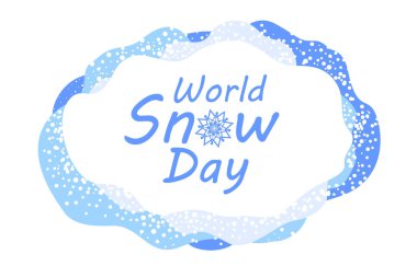 World snow day. January 17. Greeting card. Illustration