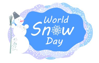 World snow day. January 17. Greeting card. Illustration
