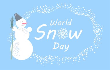 World snow day. January 17. Greeting card. Illustration
