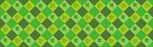 緑の色の聖 Patrick 日背景 シームレス パターン — ストックベクタ