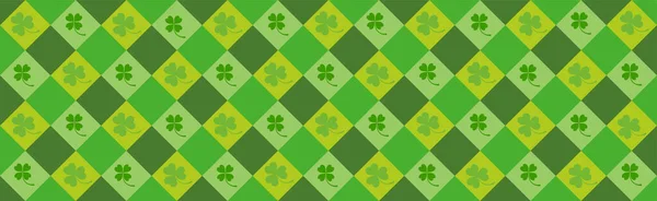 Fondo Del Día San Patricio Colores Verdes Patrón Sin Costura — Vector de stock