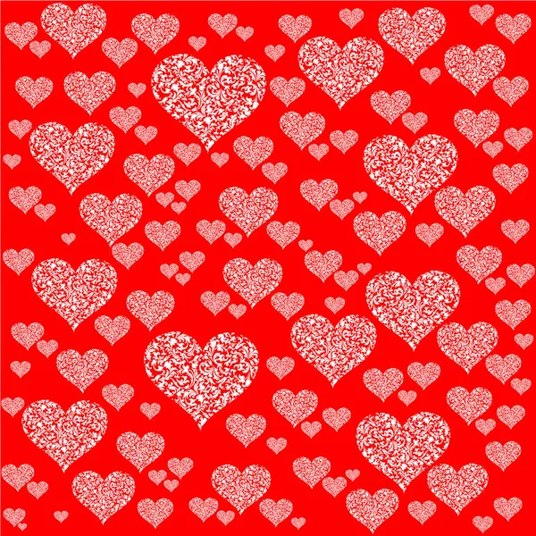 Valentinstag Nahtlose Herzen Muster Illustration — Stockvektor