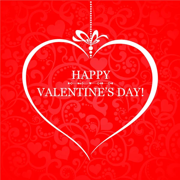 Happy Valentine Day Card Celebration Mint Background Red Heart Place — Vetor de Stock