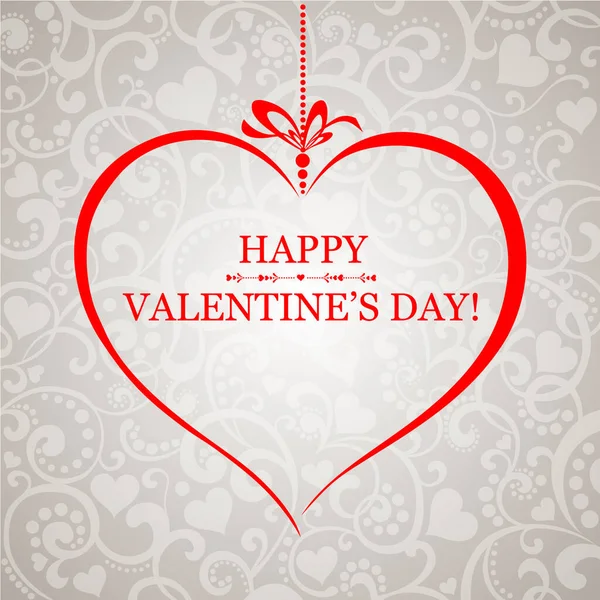 Happy Valentine Day Card Celebration Mint Background Red Heart Place — 图库矢量图片
