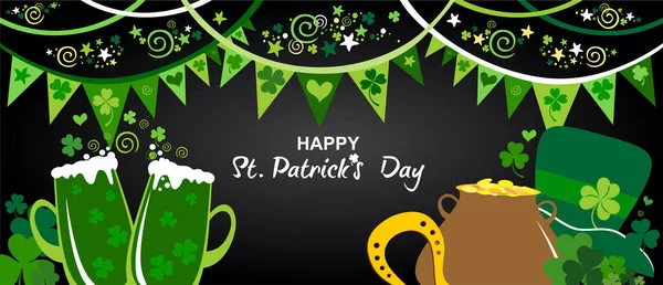 Happy Patrick Day Holiday Greeting Card — 스톡 벡터