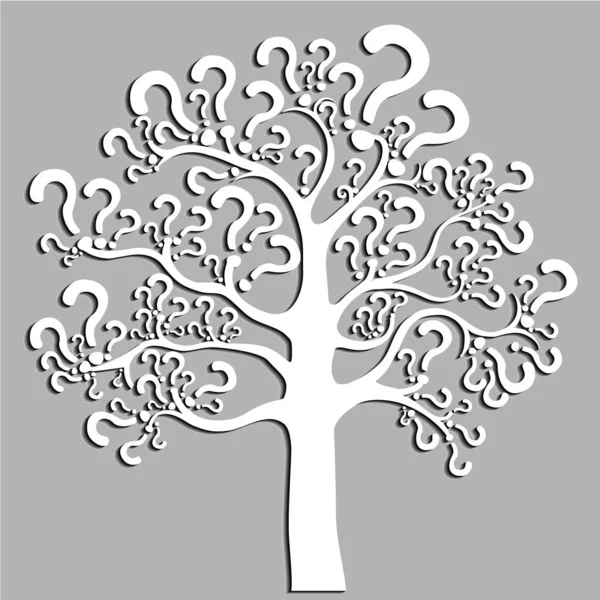 Tree Questions Isolated Black Background Illustration — Stockvektor