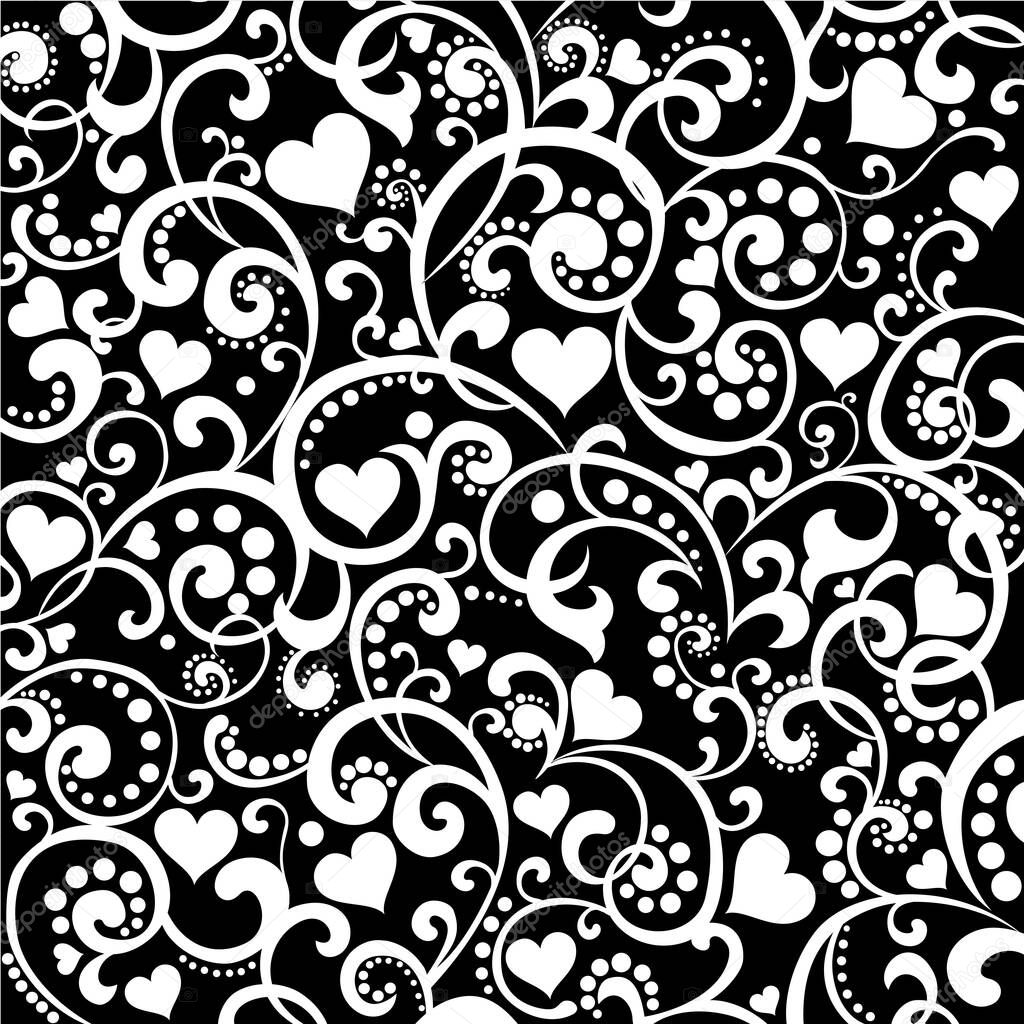 Valentine seamless hearts pattern. Illustration
