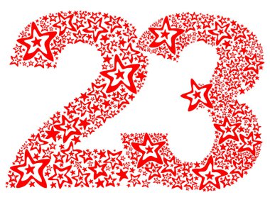 Yeni yıl ve noel sembolleri sayılar, yıldızlar. vektör.