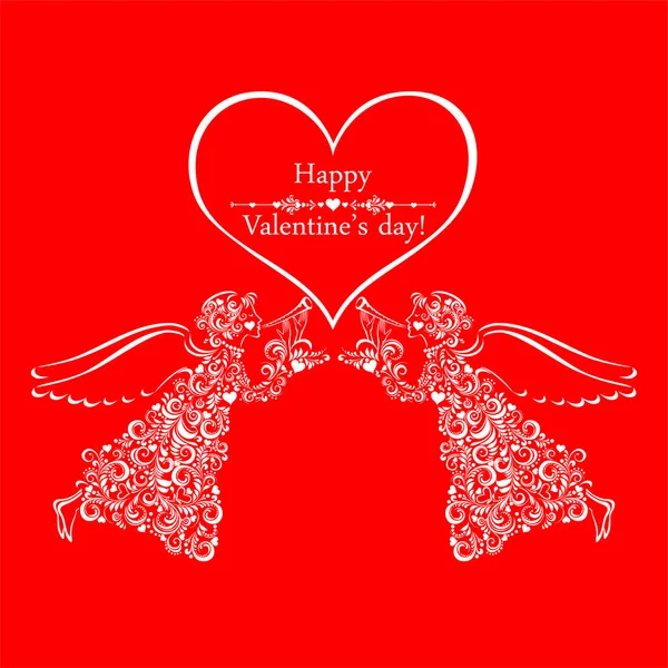 Carte Saint Valentin Avec Cœur Coeur Graphismes Vectoriels