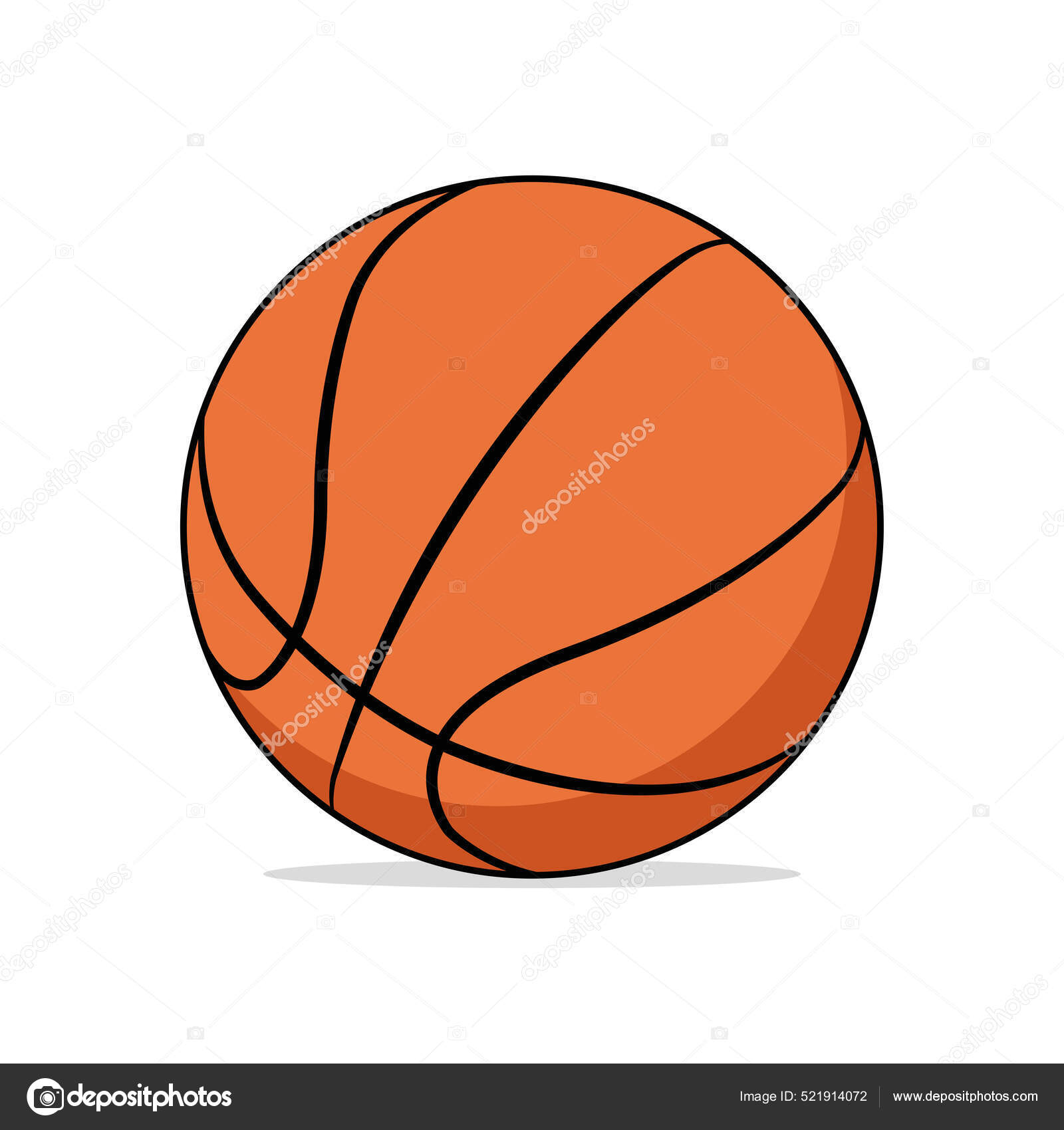 Desenho Animado Bonito Uma Bola Basquete imagem vetorial de