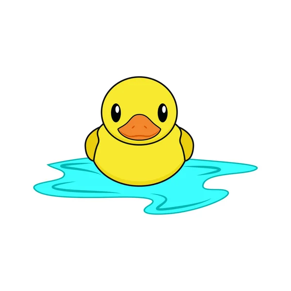 İzole edilmiş ördek yüzme çizgi filmi vektör grafikleri