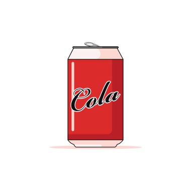 Isolated red cola can flat design vector graphics