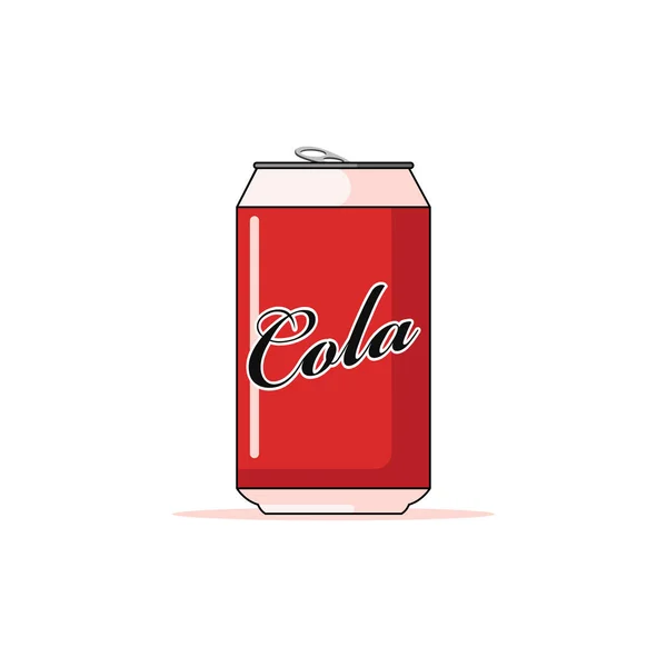 Isolated red cola can flat design vector graphics