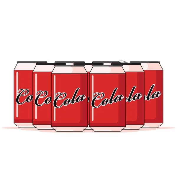 Red Cola Cans Cartoon Vector Graphics — Stockvektor