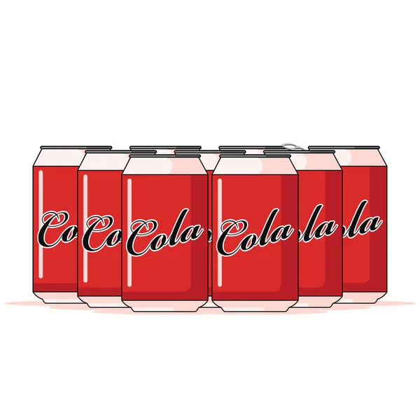 Cola Roja Latas Dibujos Animados Gráficos Vectoriales — Vector de stock