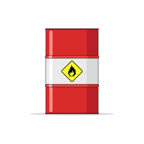 Isolated Red Oil Barrel Flat Design Vector Graphics — Image vectorielle