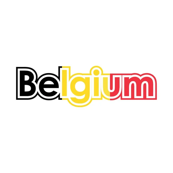 Belgia Flag Font Czcionka Wektorowa Grafika — Wektor stockowy