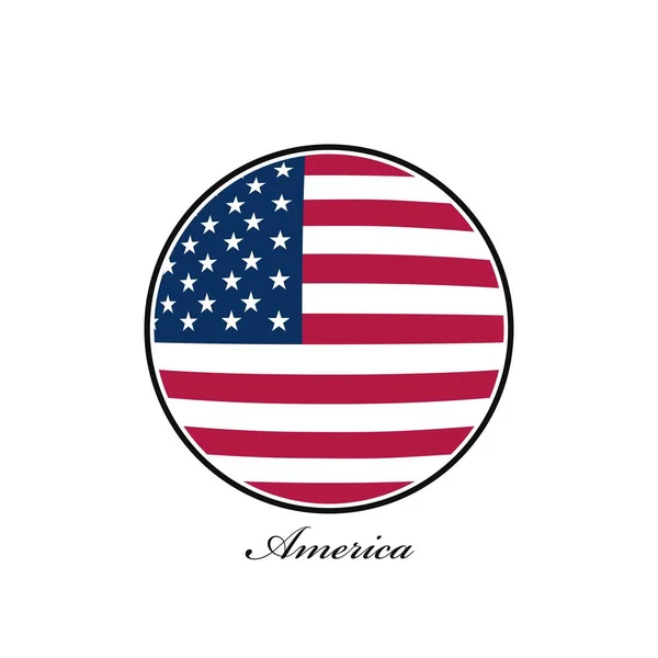 American Flag Circular Frame Vector Graphics — Stockový vektor