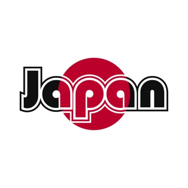 Japan flag font vector graphics