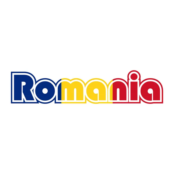 Rumunia Flag Font Czcionka Wektor Grafika — Wektor stockowy