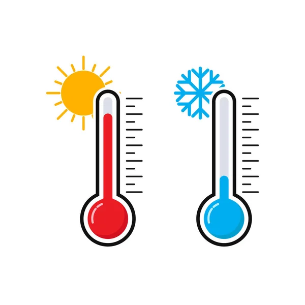 Thermometer Icons Temperature Measurement Vector Graphics — Stock Vector