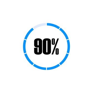Simple circular loading scale with percentage number vector graphics