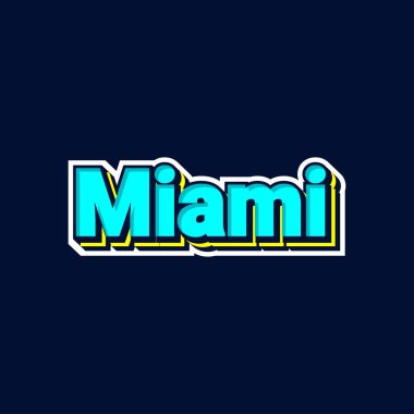 Miami typography vector graphics